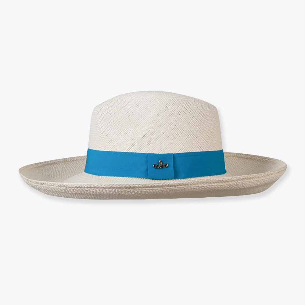 Como Large Brim Azure Band. wide-brim Panama; colors: white, light blue; source image reviewed in visual-sheet-01 item 20