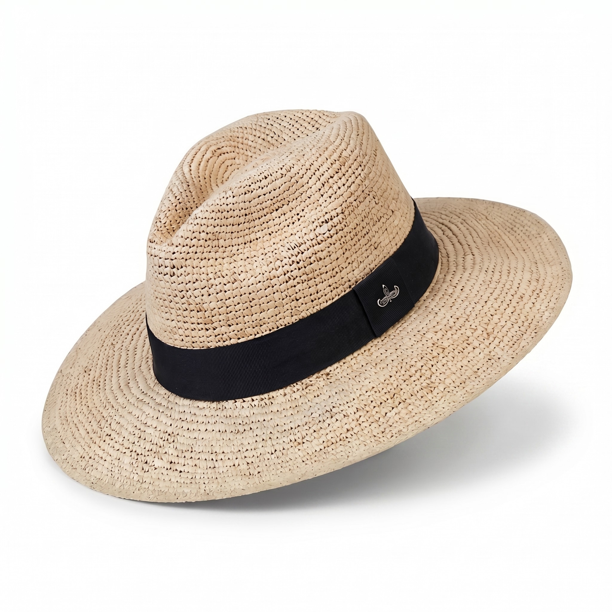 Saint-Tropez Classic Crochet Black Tie. classic Panama; colors: natural, black; source image reviewed in visual-sheet-04 item 67